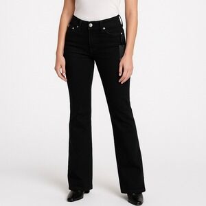 True Religion Becca Bootcut Jeans‎ Black Raw Hem Stretch W29